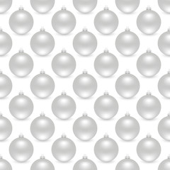 Realistic Christmas balls seamless pattern background. .