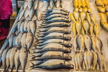 Raw seafood at Fisheries Wholesale Market in Seoul, South Korea