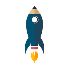 space rocket ship pencil logo icon sign vector