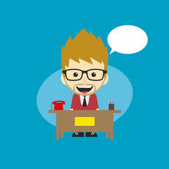 happy customer service receptionist cartoon character vector