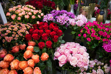 Beautiful bouquet of bright and colorful flowers