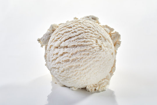 White scoop of coconut ice cream