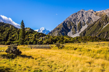 Obraz premium The mountain is covered with snows