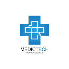 Medical technology logo design vector