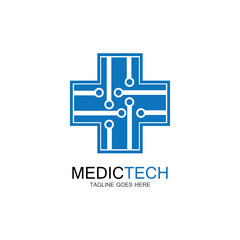 Obraz premium Medical technology logo design vector