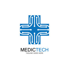 Medical technology logo design vector