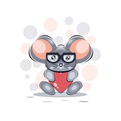 playful mouse mascot cartoon design vector