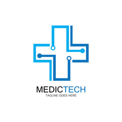 Medical technology logo design vector