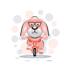 playful dog mascot cartoon design vector