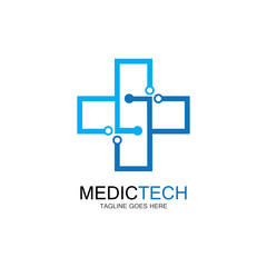 Medical technology logo design vector