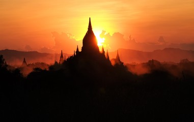 Sunset on Bagan Temple
