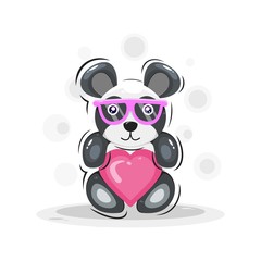 cute panda mascot cartoon design vector