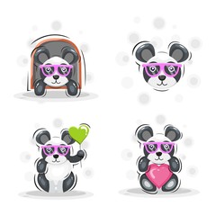 Fototapeta premium cute panda mascot cartoon design vector