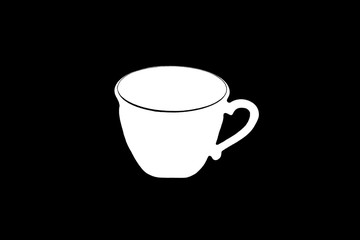black coffee pour into a white mug on a dark background