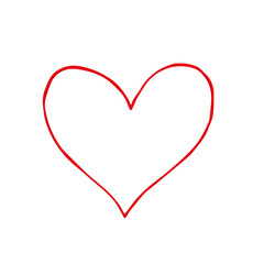 Hand drawn red heart isolated on white background. Vector illustration. Scribble heart. Love concept for Valentine's Day