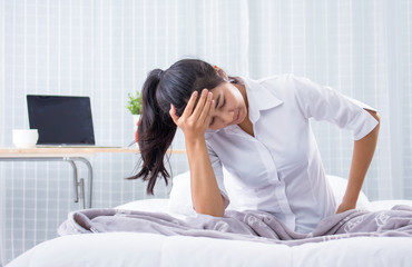 woman feel sickness headache ,healthcare concept