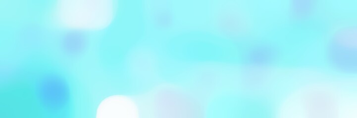 blurred bokeh horizontal background with pale turquoise, light cyan and turquoise colors space for text or image