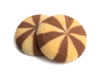 cookies with chocolate cream isolated