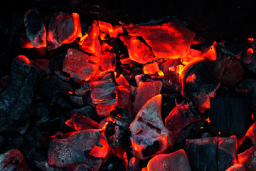 burning charcoal as a background