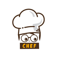 male master chef character cartoon art logo icon