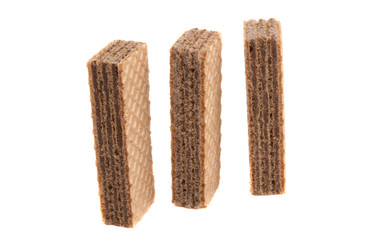 chocolate waffles isolated