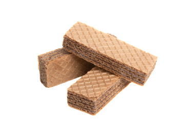 chocolate waffles isolated