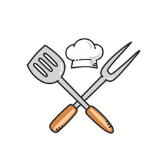 kitchen utensil master chef character cartoon art logo icon