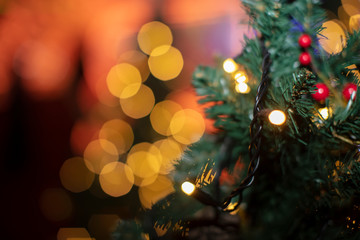 Obraz na płótnie Canvas Christmas blurred bokeh. Christmas background.