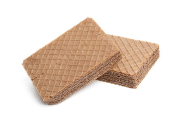 chocolate waffles isolated