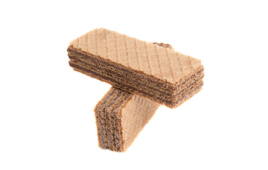 chocolate waffles isolated