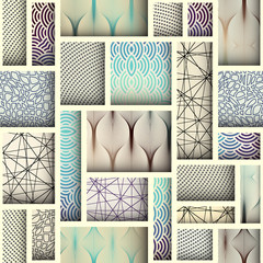 Paper cut shapes design. Seamless vector pattern.