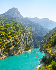 Verdon Gorge, Provence, France. View on the river Verdon from the top of the verdon Gorges. France