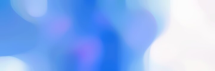 blurred horizontal background with corn flower blue, white smoke and baby blue colors and space for text or image