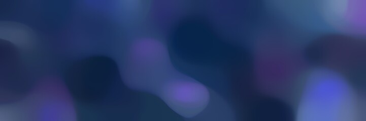 blurred bokeh horizontal background with midnight blue, slate blue and dark slate blue colors and space for text