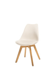 Modern beige chair isolated on white