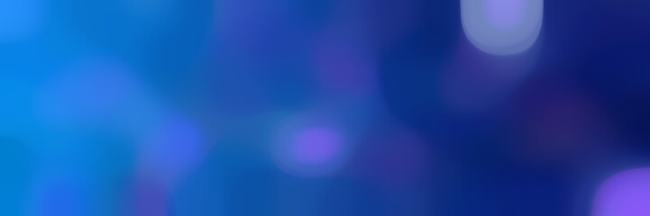 blurred bokeh horizontal background with strong blue, midnight blue and dodger blue colors space for text or image
