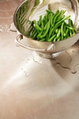 Runner Beans In Strainer