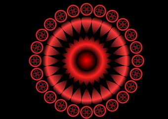 Red Mandala on white background