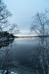 Cold ice lake