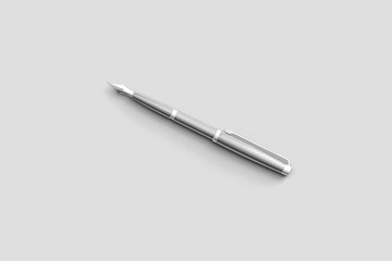 Blank Ink Pen with Pen Cap Mock up cap on light gray background.3D rendering