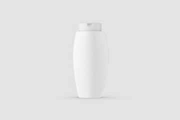 White plastic Shampoo Bottle With Flip-Top Lid.Cosmetic product bottle. 3D rendering