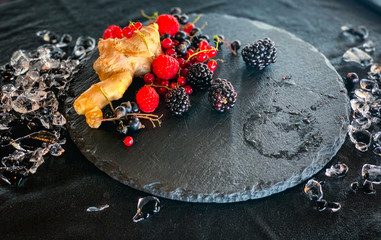 home made forest fruits lemonade with fresh ginger & honey