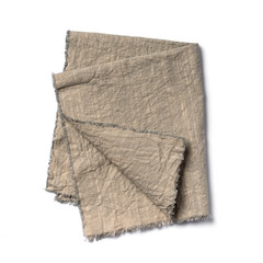Single folded rustic linen napkin