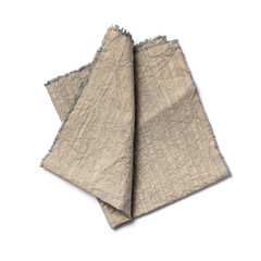 Single folded rustic linen napkin