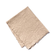 Single folded rustic linen napkin