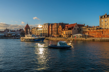 Obraz premium The city of Gdansk on the Motlawa river