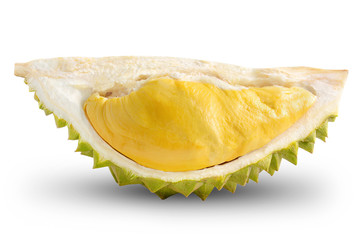 raw Durian  super fruit  on white isolated