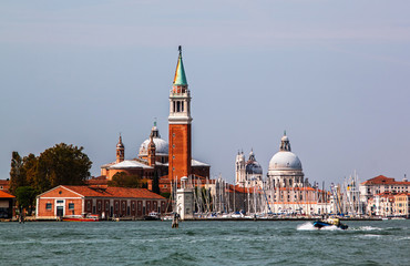 View of the monastery San Giorgio Maggiore, Venice, Italia.