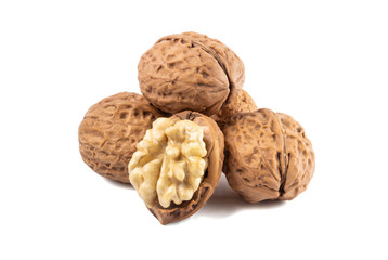 walnut Clipping Path on white isolated .Image stack Full depth of field macro