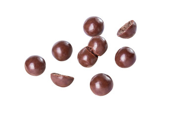 chocolate ball fly  isolated on white